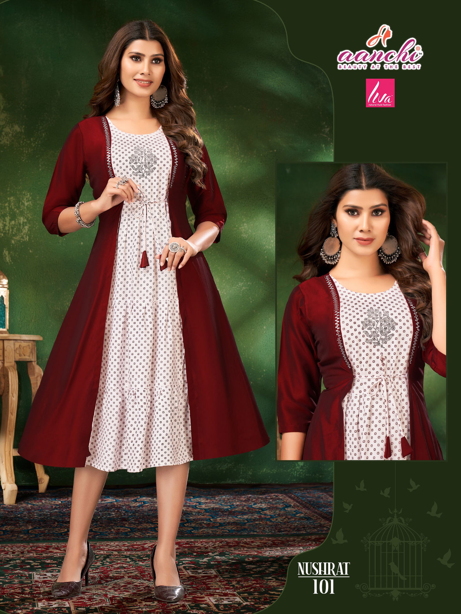 Nushrat By Aanchi Rayon Printed Designer Kurtis Wholesale Shop In Surat